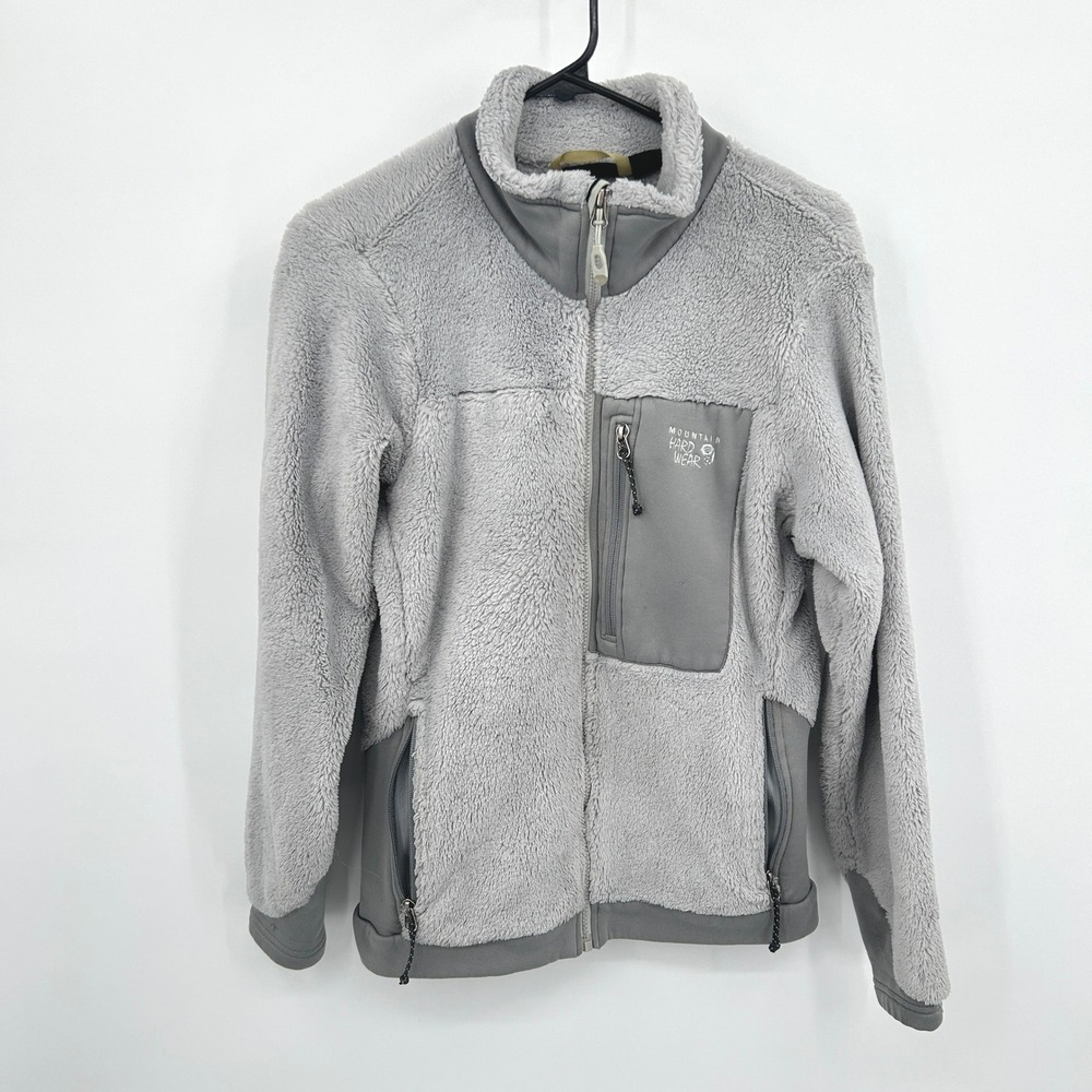 Mountain Hardwear‎ Fleece Jacket Medium Grey Full Zip Gorpcore Hiking Outdoor